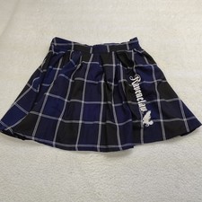 Harry Potter Ravenclaw Pleated Plaid Skirt Blue Women's Large Side Zip