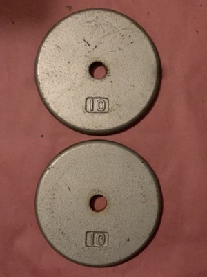 10 LB Weight Plates Pair Standard Size Barbell Pancake 20 LBS Total