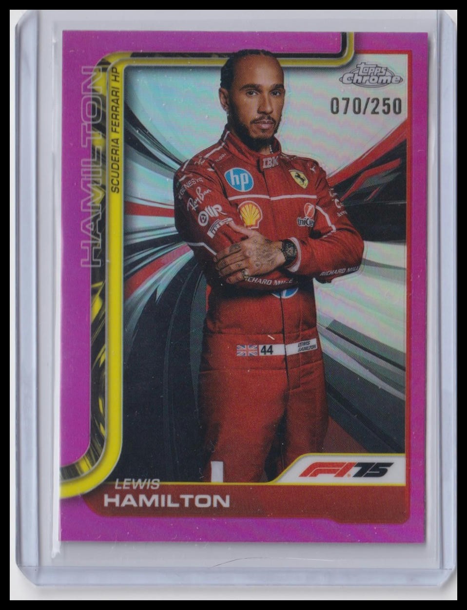2025 Topps Chrome Formula 1 #4 Lewis Hamilton Pink Refractor #/250
