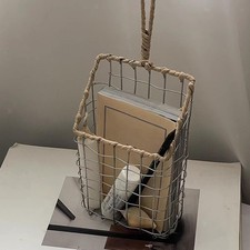 Image of Hanging Storage Basket Basket Storage Rack with Hook Save Space Nordic Basket