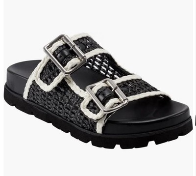 Marc Fisher  Mylan Sandals -Women Size 8 Black & White NEW