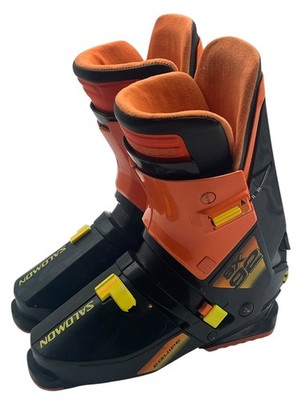 Vintage Salomon Equipe SX 92 Ski Boots Black Orange Size 345mm
