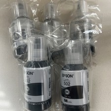 5 Epson Ecotank 502 Black Ink Refill Bottles Varied Exp Dates See Desc. Sealed