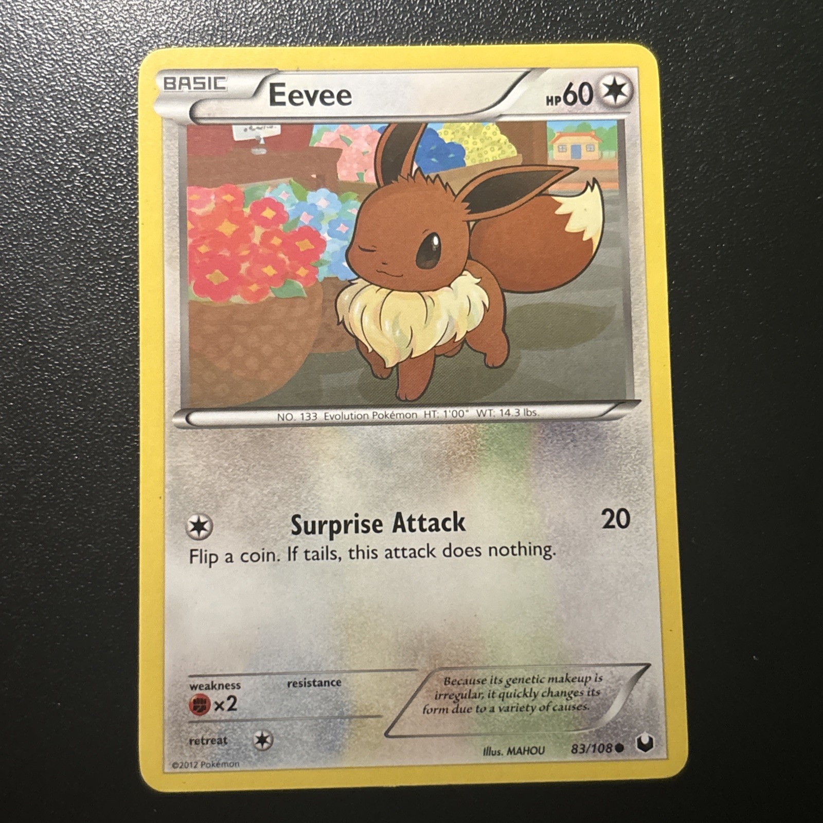 Pokémon Eevee TCG Dark Explorers Card 83/108 Regular Common LP