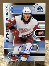 2022-23 UD SP Game Used Authentic Rookies Chase Pearson AUTO! Detroit Red Wings