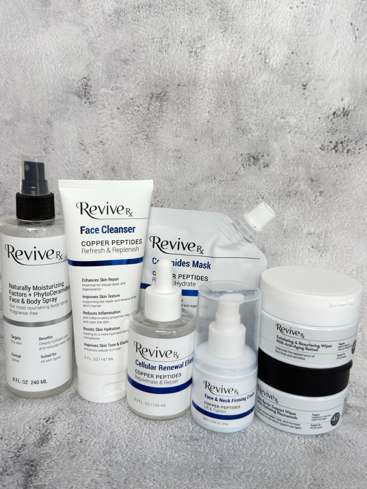 ReviveRx Skin Care Set Copper Peptides Retinol Ceramides Cle
