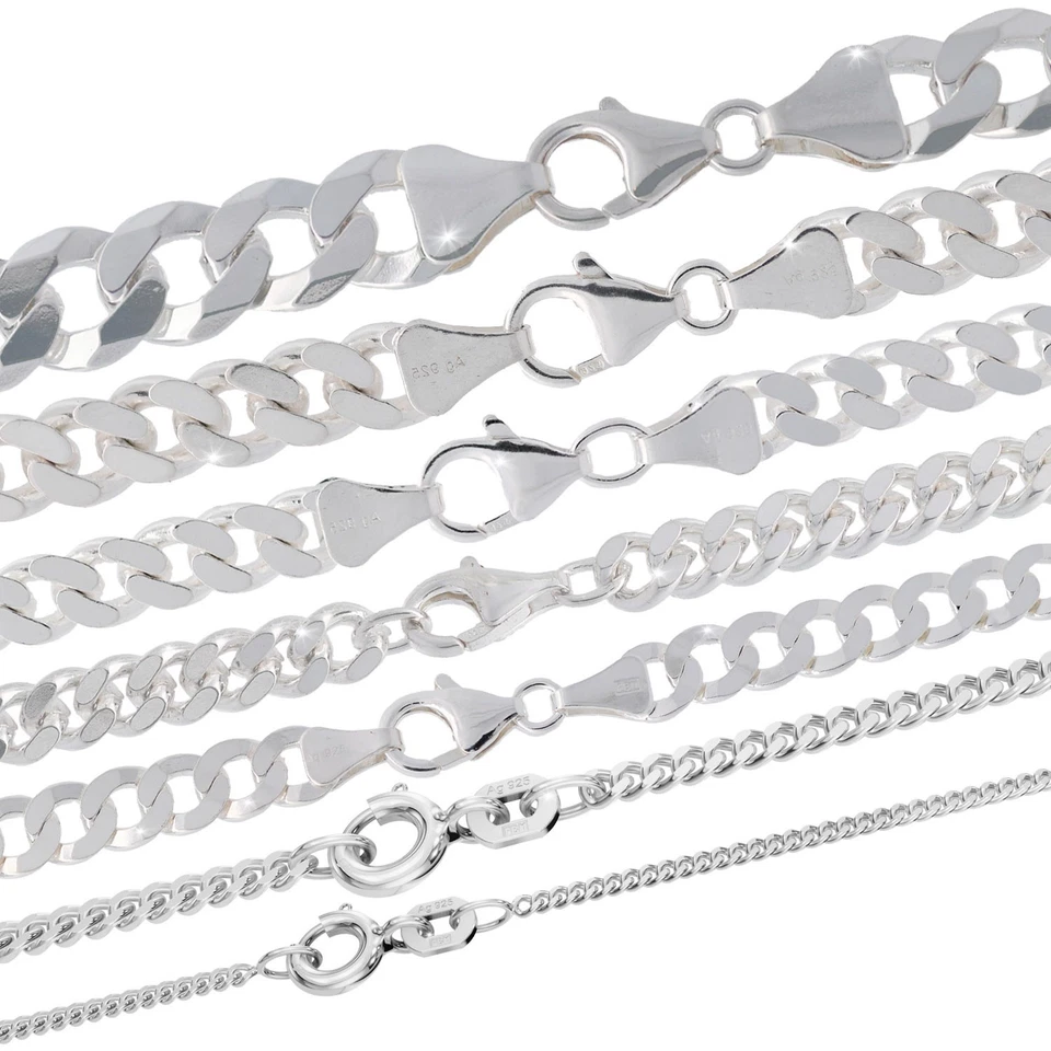 Silberkette Echt 925 Sterlingsilber Panzerkette Halskette Schmuck Collier GERMAN - Bild 1 von 1
