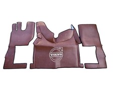 Teppiche + Motorhaube-Abdeckungen Ökoleder Glatt Brown Luxury für Volvo FH4 FH5