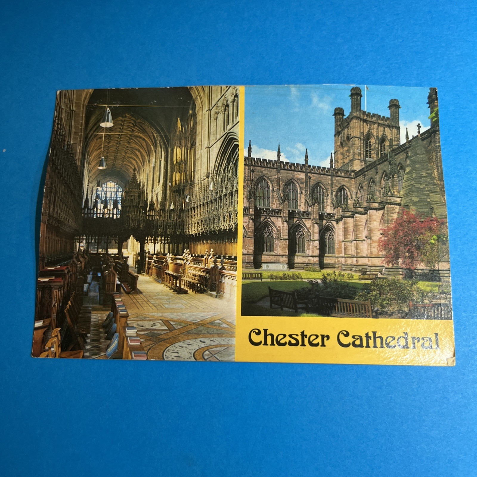 CHESTER CATHEDRAL SCRITTA - POSTCARD CARTOLINA COLLEZIONE