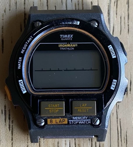 Vintage Timex Ironman Triathlon 8 Lap Men’s Grey/Black Not Tested