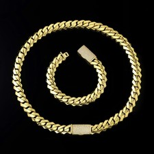 14K Real Yellow Gold Miami Cuban Lightweight Chain Necklace