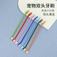 7 PACK Pet Long-Handle Dual-Head Toothbrush Dog Oral Cleaning Care