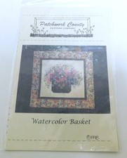 1998 Patchwork Country Pattern Company Watercolor Basket Quilt Pattern 43 x 40