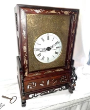 Rare ANTIQUE CHINESE FUSEE BRACKET CLOCK
