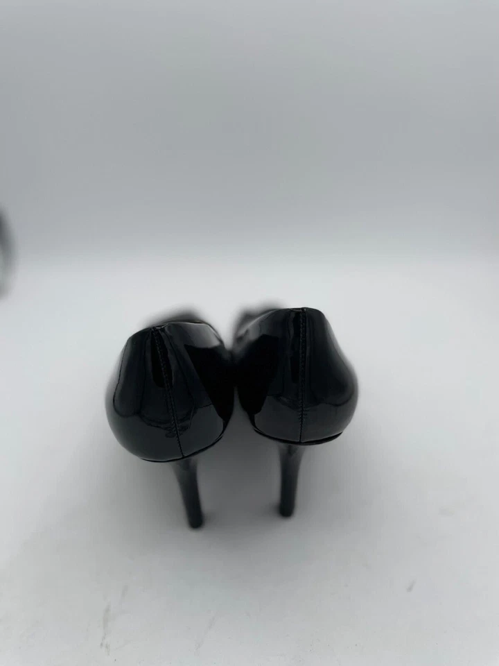 Tacones de salón Bandolino Supermodel para mujer talla 8M charol negro punta abierta Foto 3 de 4