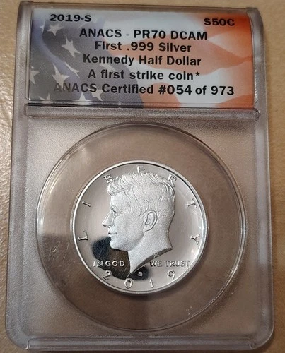 2019-S Kennedy Half Dollar First Strike From  Proof Set #54 .999 Fine Silver