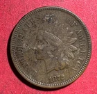 1872 US Indian Head Cent! KEY DATE! Hard to Find! VF Details! Old US Coin!