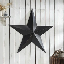 Metal Star Speckled Distressed Black 48x48 VHC Brands