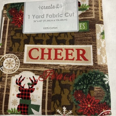 Create It Fabric, 1 Yard, Christmas Holiday Winter Fabric New