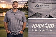 GOLF Polo PERFORMANCE POLO Shirt Mens Gray Striped Short Sleeve Collared Logo XL