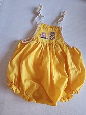 Vintage Bsby Romper 9 To 12 Months Yellow Kitty Cat