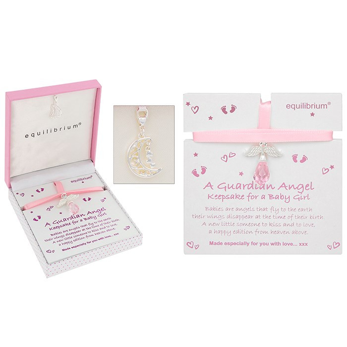Equilibrium Baby Girl Silver Plated Guardian Angel Keepsake Gift Boxed