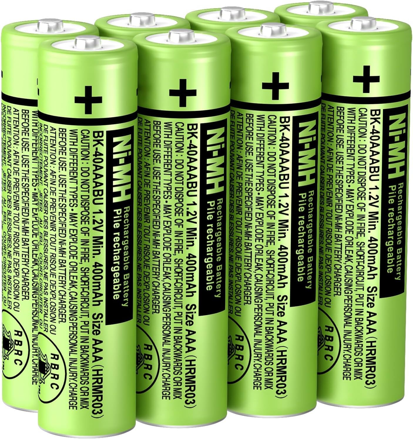 BK-40AAABU NI-MH AAA Rechargeable Battery 1.2V 400mah 8Pack AAA Battery US Stock