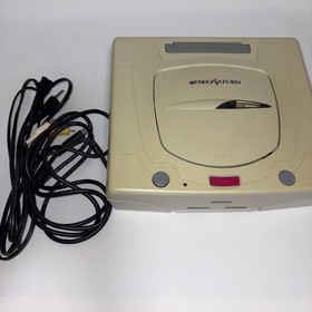 Sega Saturn Console HST-0014 White Boxed Controller Cable Set Tested JP