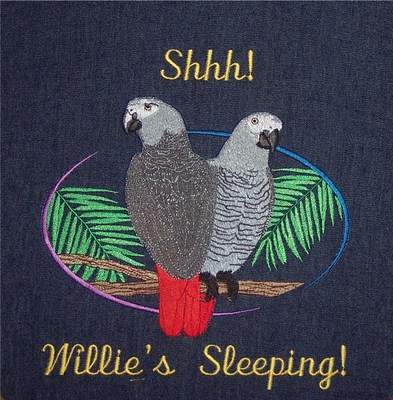 OVERSIZE Custom made Embroidered parrot bird cage cover African Gray, others too