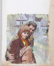 Illustration f / Novel DARRELL GREENE Woman w/ paper bag w/ Man Holding her arm