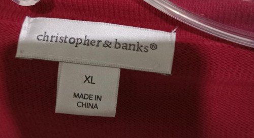 Christopher & Banks Women's Red Cardigan Size XL - Picture 2 of 3