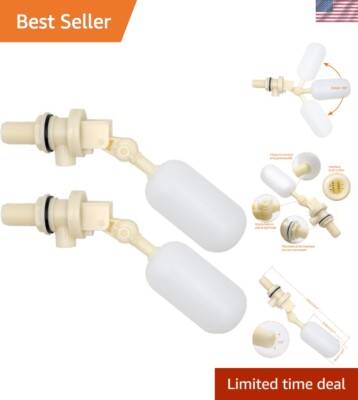 2 Pack Water Float Valve 1/2 Inch - Adjustable Arm for Clean Water Solutions