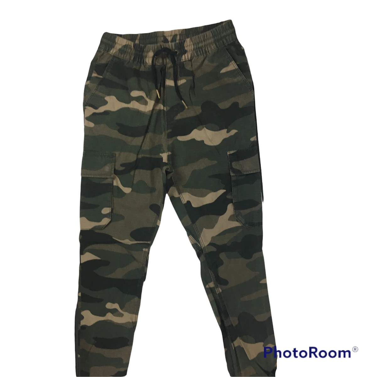 H&M Divided Camo Mens Sz 30 Pants Jogger Camouflage Cargo Pockets