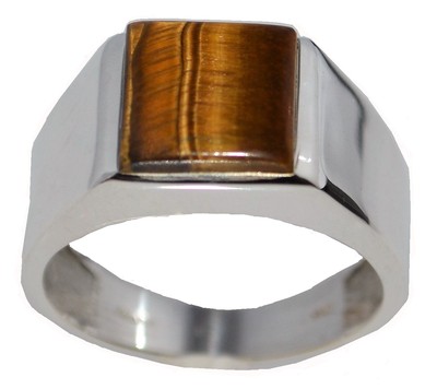 Natürliches Tigerauge Herren Ring Herren 925 Sterling SILBER Größen M (6) bis Z+5 (15)