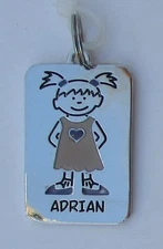 Adrian NAME TAG Dog tag CHARM PENDANT zipper pull shoe lace flair ganz