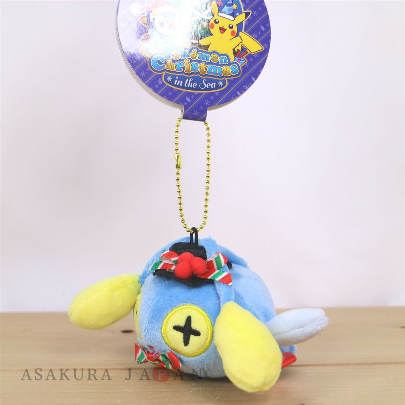 Pokemon Center 2021 Christmas in the Sea Chinchou Plush Mascot Key chain