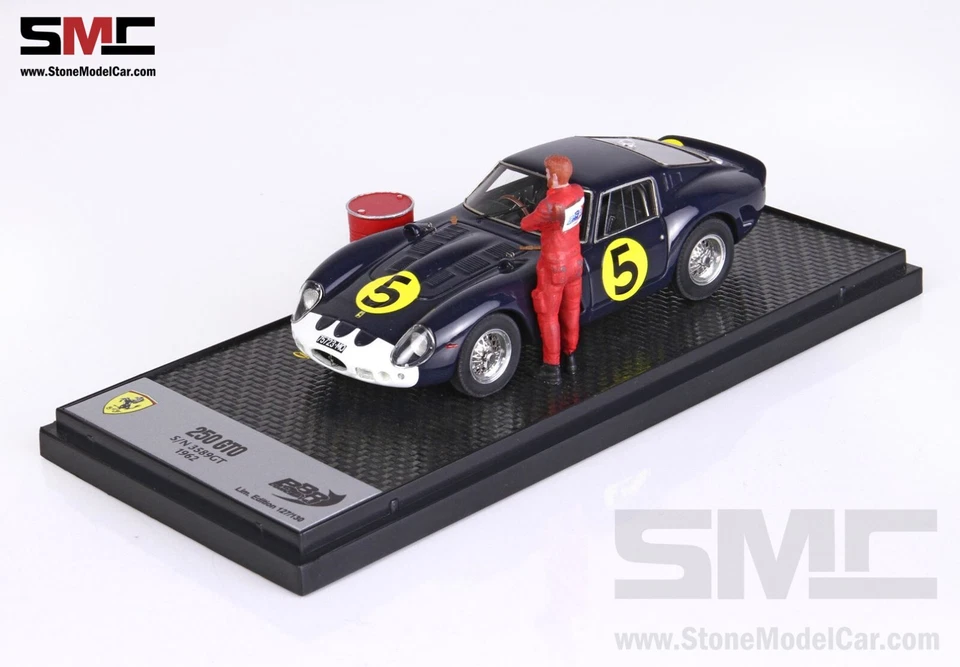 BBR 1:43 Ferrari 250 GTO 1962 #5 S/N 3589GT with figure Limited 130 pcs - Image 3 of 4