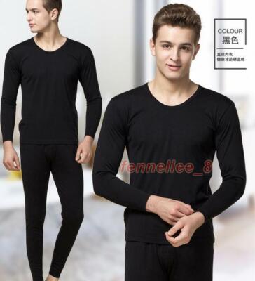 100% Pure 6a+ Silk Men's Base Layer Long Johns Warm Thermal Underwear Set  3xl