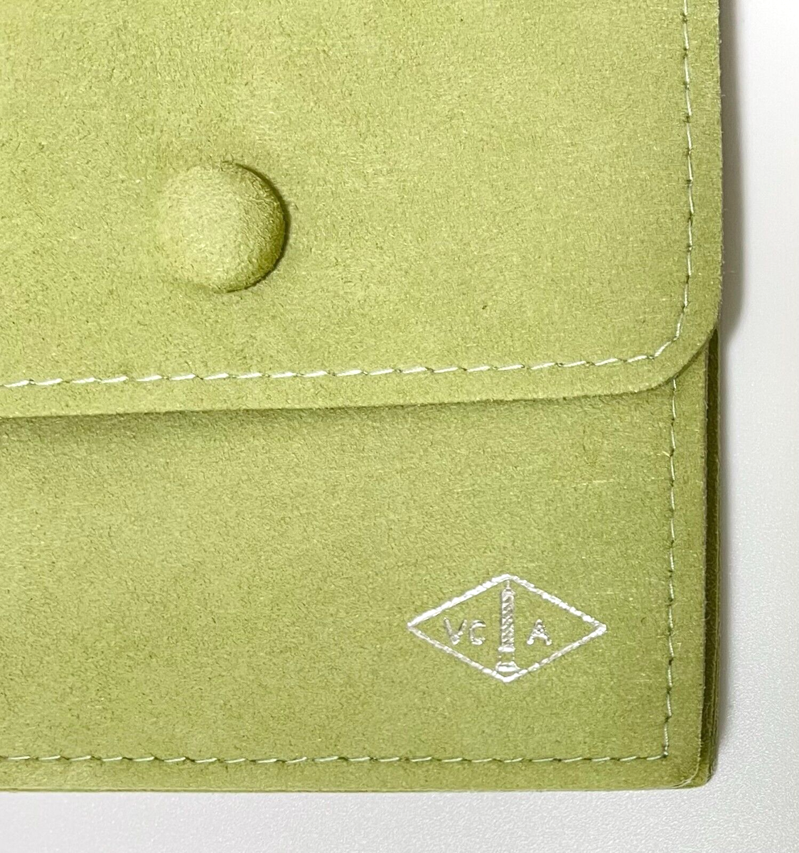 Van cleef & Arpels Travel Pouch Green suede case VCA Jewely Wallet