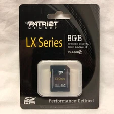 PATRIOT MEMORY 8GB SDHC LX Series Class 10 Secure Digital High Capacity FASTSHIP