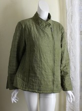 Habitat Sz Xl Dusty Pistachio Green Art-to-wear Zip Quilted Jacket Coat Lovely