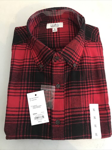 CROFT \u0026 BARROW Men Red Color Plaid X 