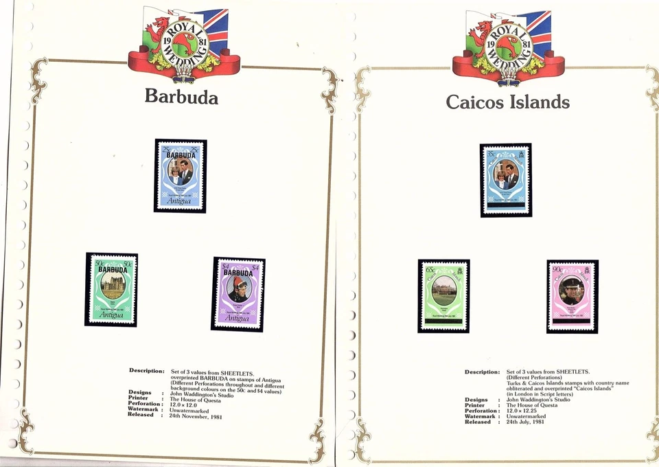 Sellos BODA REAL mnh 1981 64 sellos 43 paneles A a Z transparente sin bisagras (mb30 Foto 3 de 4