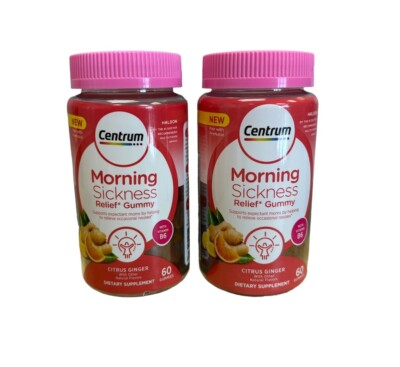 LOT OF 2 Centrum Morning Sickness Relief Gummies Citrus Ginger Flavor Exp: 7/24