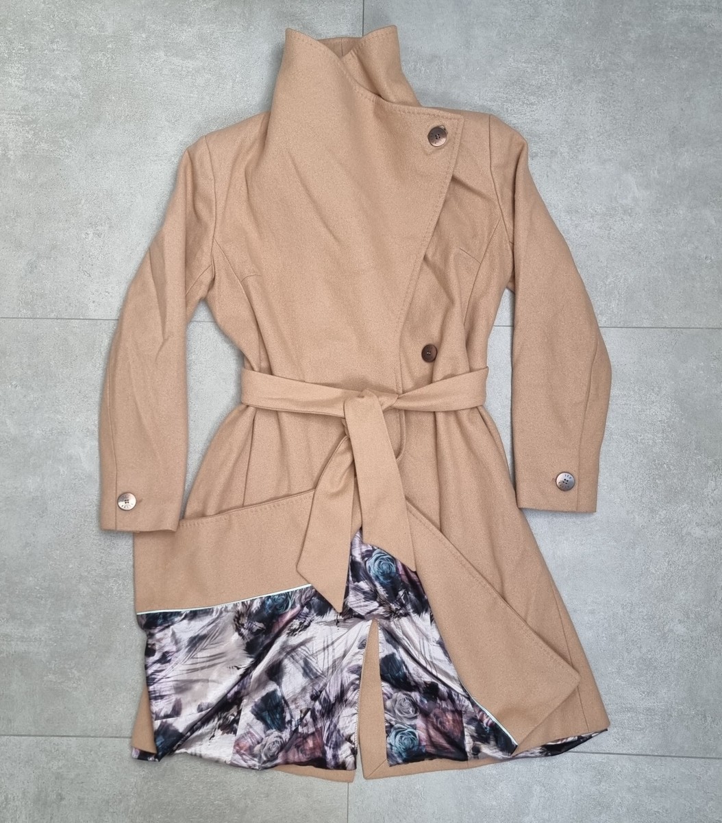 Ted Baker London Danita Camel Cashmere Wool Wrap Belted Coat TB