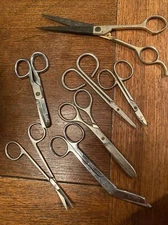 7 -VTG  Sewing Embroidery  Barber Scissors Shears  Clauss  German Pakistan