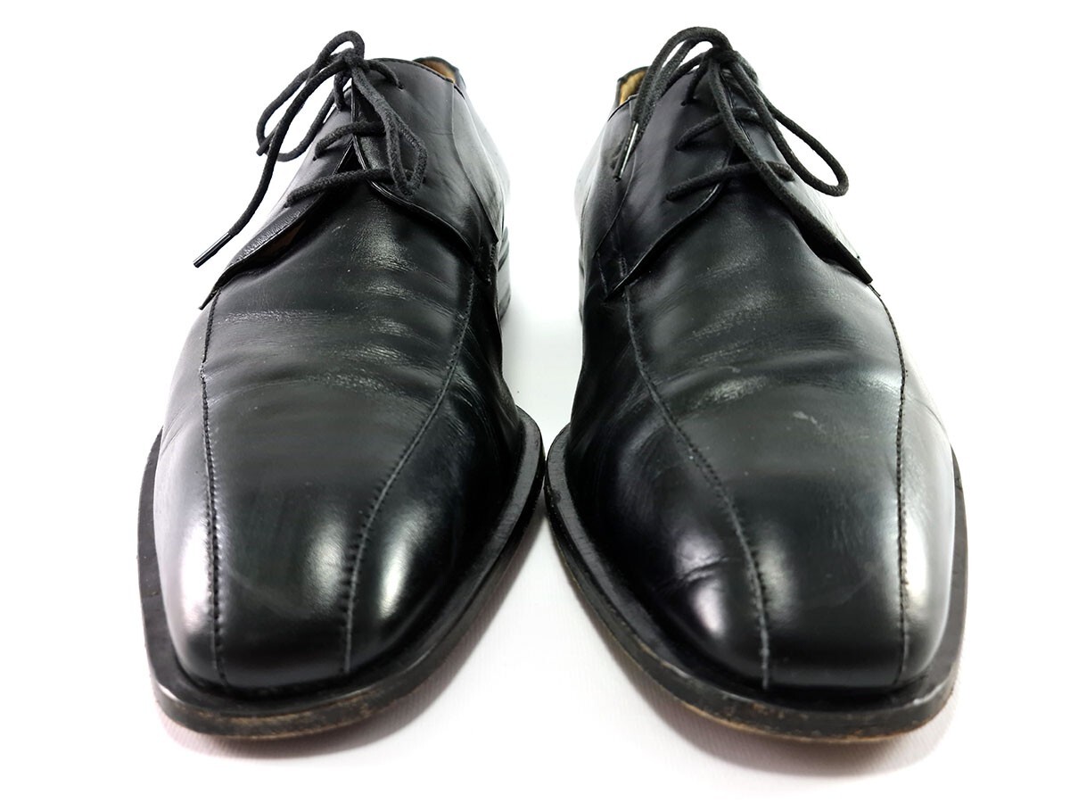 Moreschi Black Leather Derby Shoes Men's Shoes Size US 8.5