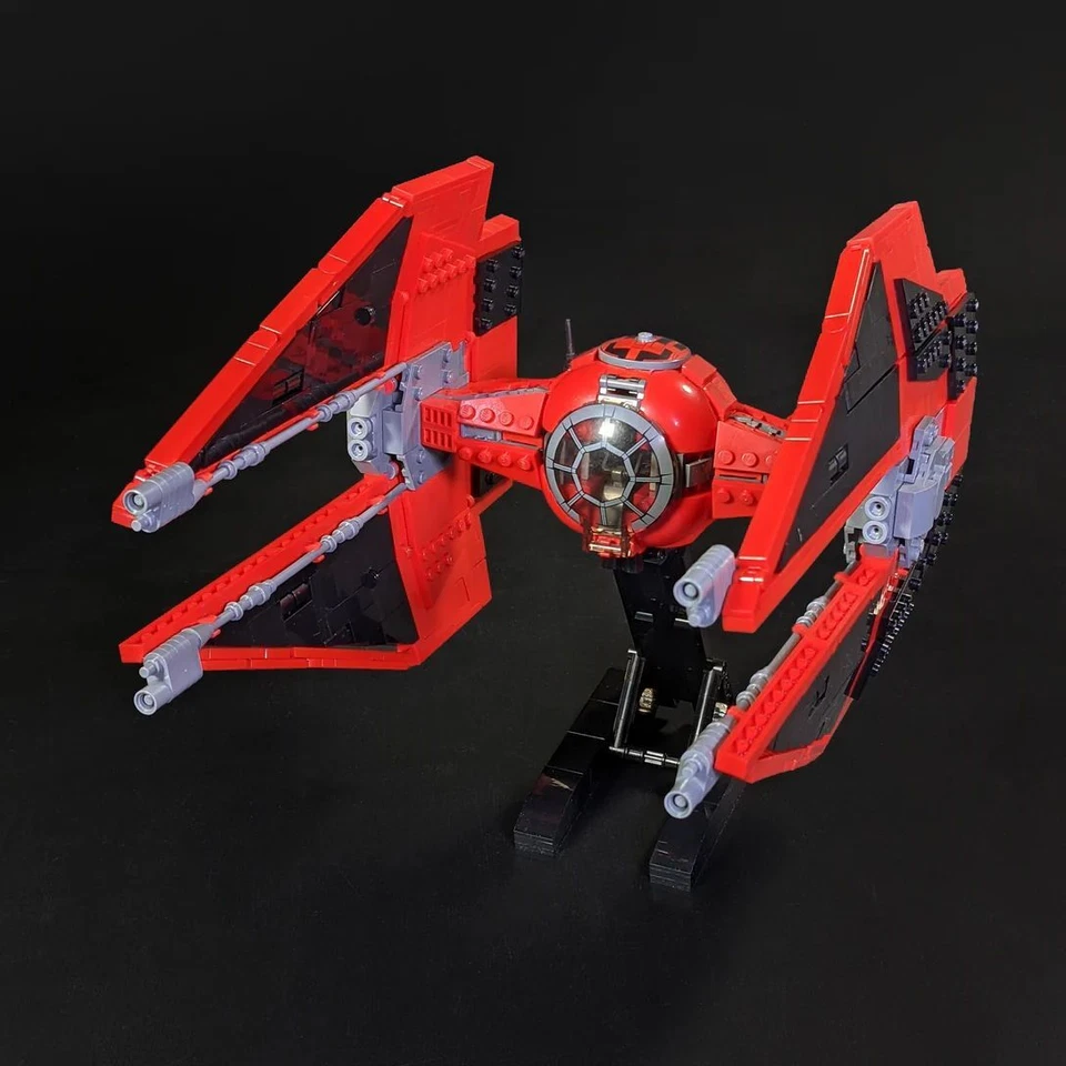Modubrix Mocs Building Blocks TIE Baron Interceptor First Order Set Bricks Toys - Image 2 of 4