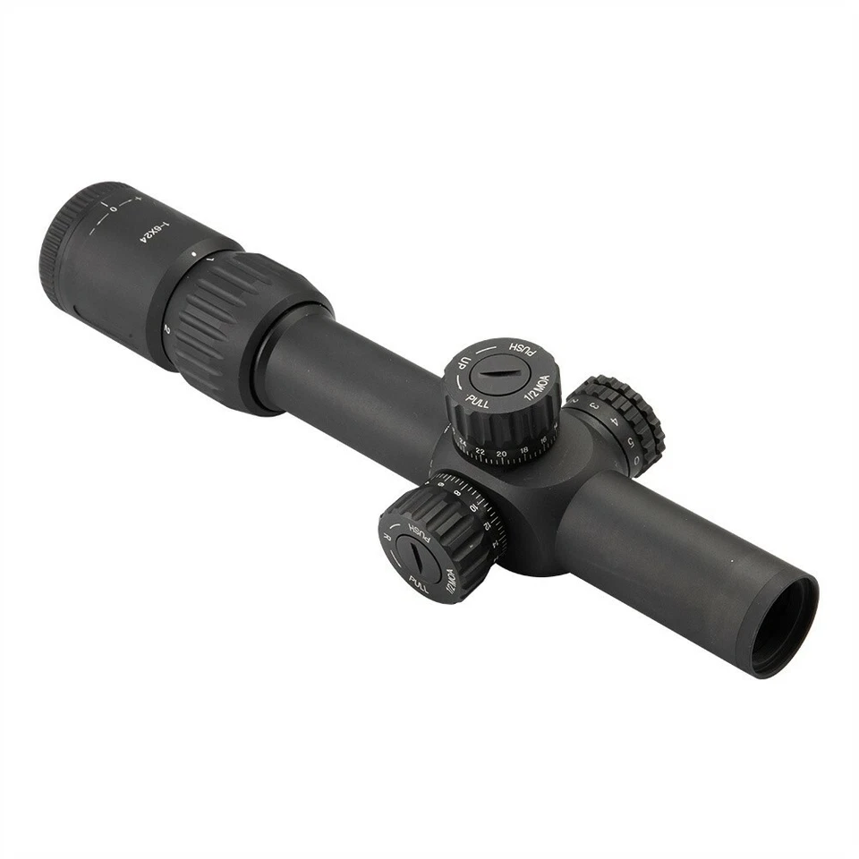 Mira para rifle con retícula iluminada Visionking 1-6x24 FFP anillo de montaje de cola de milano bajo Foto 4 de 4