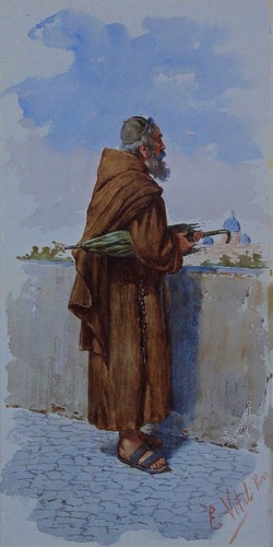Eduardo Vitali Italy 19th century 'Franciscans in Rome' signed Watercolour Circa 1900 - Picture 2 of 4